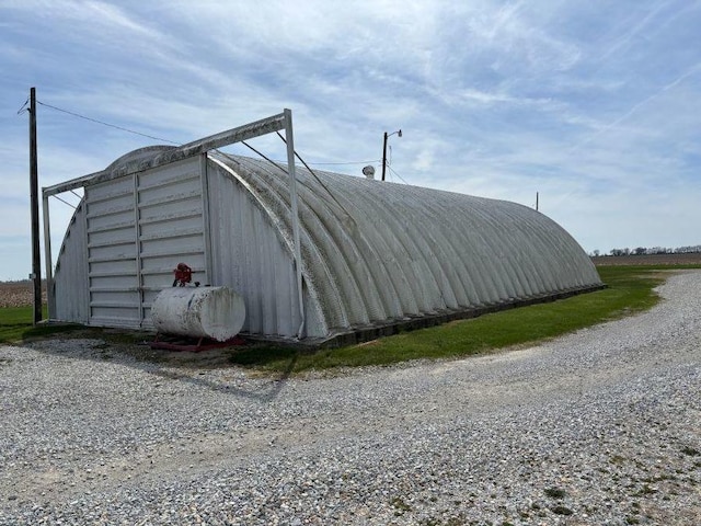 view of pole building with heating fuel