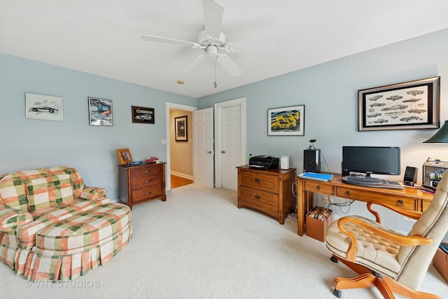 21819 W Riviera Ct, Mundelein, IL 60060 - carpeted office with ceiling fan