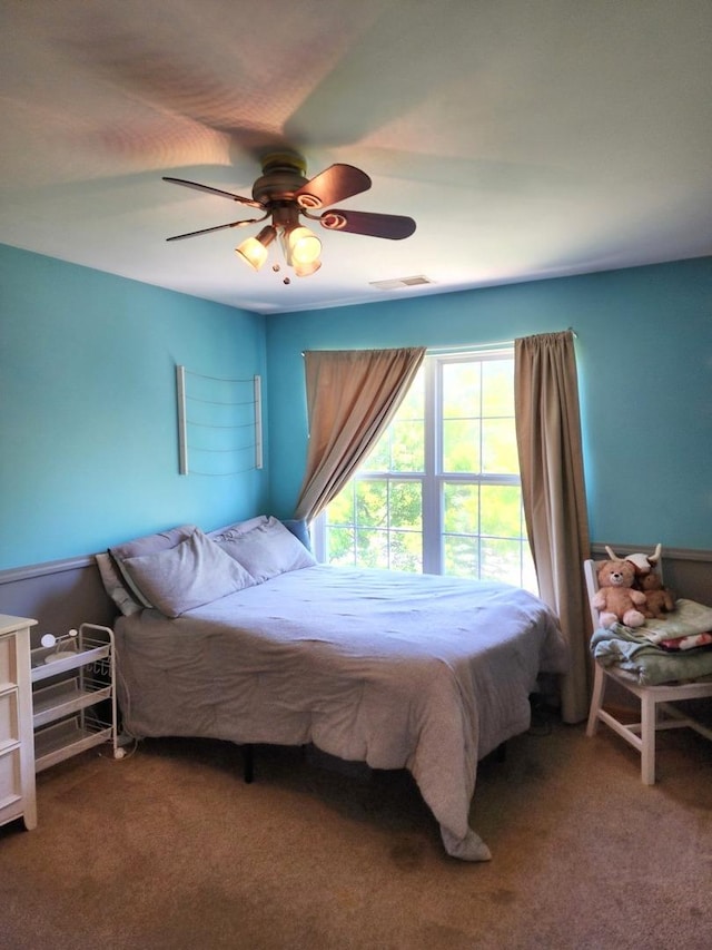 119 Oak Knoll Ct, Volo, IL 60020 - carpeted bedroom featuring ceiling fan