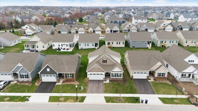 aerial view with a residential view