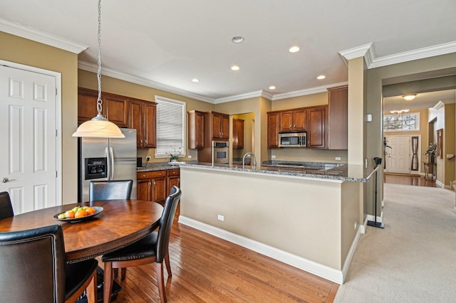 1037 Moray Dr, Inverness, IL 60010 - kitchen featuring recessed lighting, crown molding, and stainless steel appliances