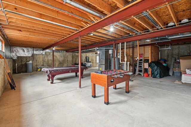 1037 Moray Dr, Inverness, IL 60010 - unfinished basement with pool table