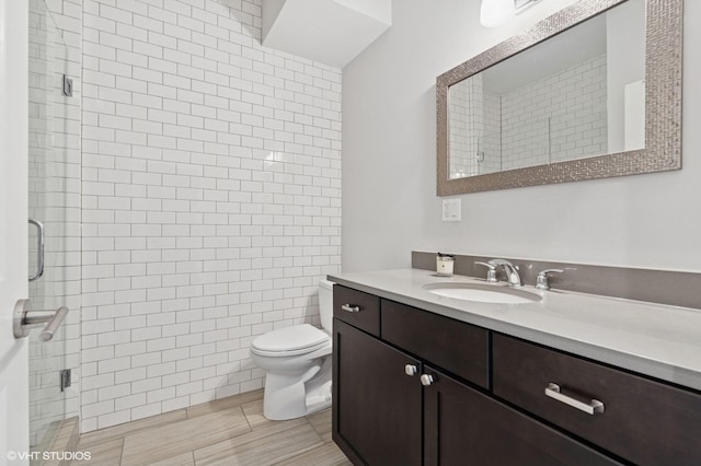 29 N Morgan St Unit Ph, Chicago, IL 60607 - full bathroom with vanity, a stall shower, and toilet