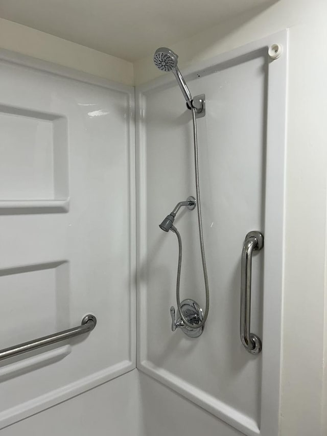 interior details with walk in shower