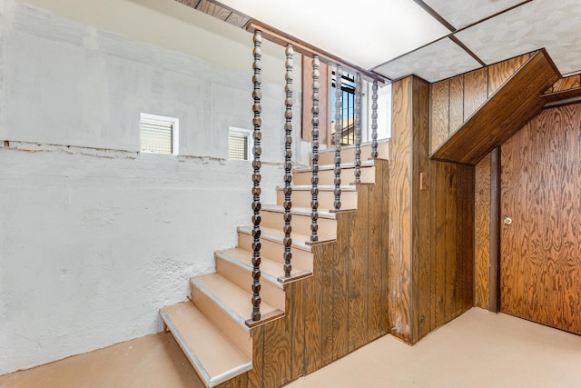 below grade area featuring stairway