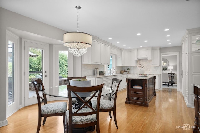 1454 Rill Ct, Naperville, IL 60565 - interior space featuring an inviting chandelier, recessed lighting, and light wood-style floors