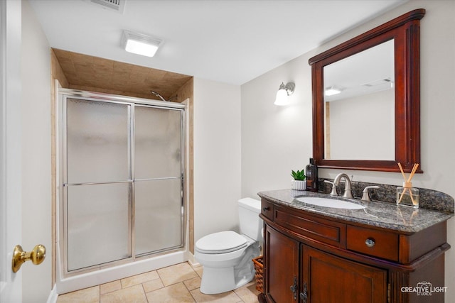 1454 Rill Ct, Naperville, IL 60565 - bathroom with toilet, visible vents, a shower stall, and vanity