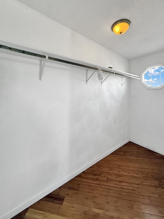 walk in closet featuring wood finished floors