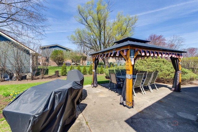 1338 E Best Dr, Arlington Heights, IL 60004 - view of patio / terrace with outdoor dining area, a gazebo, and fence