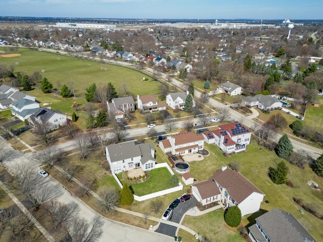 drone / aerial view with a residential view
