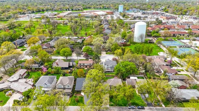 aerial view with a residential view