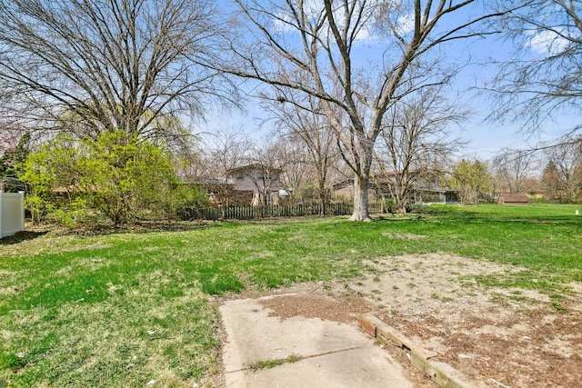 view of yard with fence