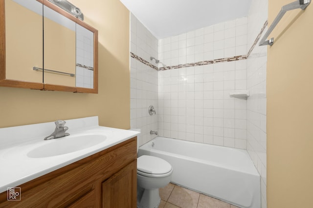1185 Higgins Quarters Dr Unit 306, Hoffman Estates, IL 60169 - full bathroom featuring toilet, vanity, tub / shower combination, and tile patterned floors