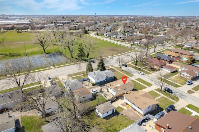 bird's eye view with a residential view