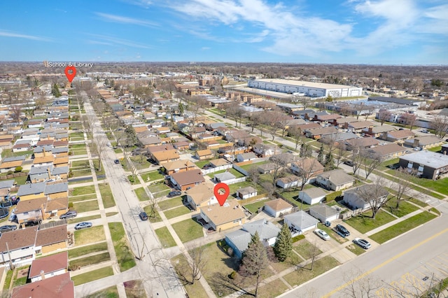 drone / aerial view featuring a residential view