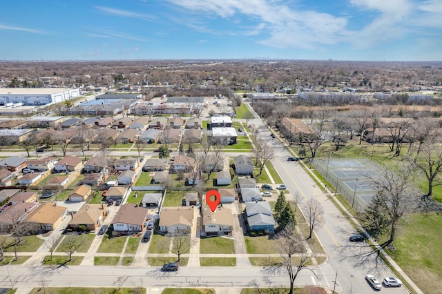 bird's eye view featuring a residential view