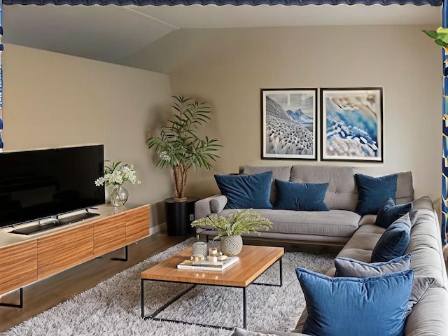 2910 W Clearview Ave, Waukegan, IL 60085 - living room featuring vaulted ceiling and wood finished floors