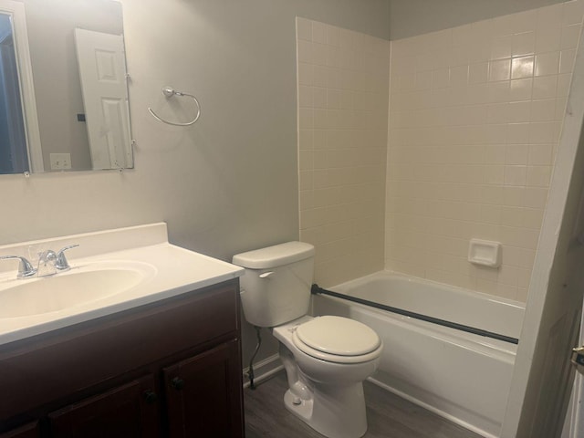 2910 W Clearview Ave, Waukegan, IL 60085 - full bath with toilet, shower / bathing tub combination, wood finished floors, and vanity