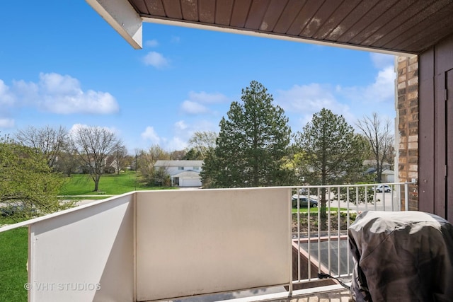 balcony with area for grilling