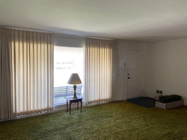 interior space with carpet and visible vents