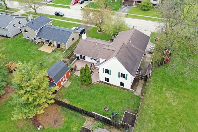 drone / aerial view with a residential view