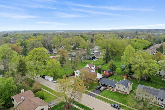 aerial view with a residential view