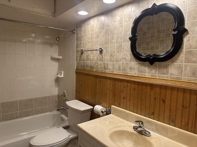 1525 Gordon Ave, Calumet City, IL 60409 - bathroom featuring toilet, vanity, and  shower combination