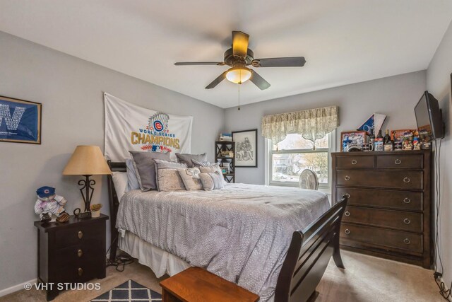 2107 Lawson Blvd, Gurnee, IL 60031 - bedroom featuring a ceiling fan and light colored carpet