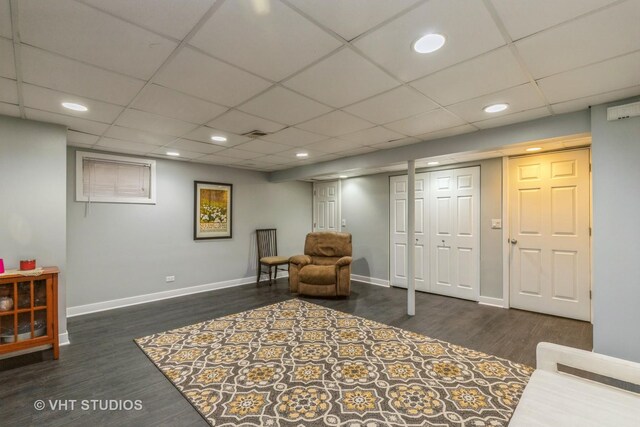 2107 Lawson Blvd, Gurnee, IL 60031 - sitting room with baseboards, recessed lighting, and wood finished floors