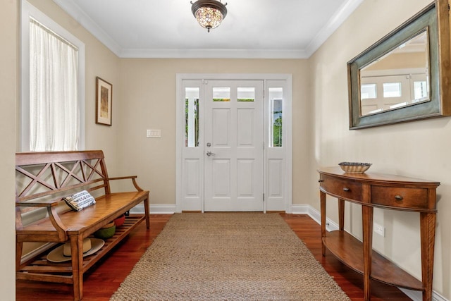 860 Kenton Rd, Deerfield, IL 60015 - entrance foyer featuring dark wood-style floors and crown molding