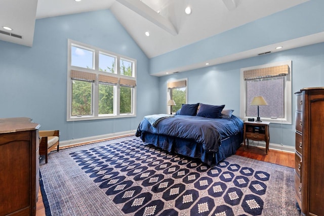 860 Kenton Rd, Deerfield, IL 60015 - bedroom featuring wood finished floors, high vaulted ceiling, and recessed lighting