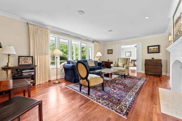 860 Kenton Rd, Deerfield, IL 60015 - living room with ornamental molding and wood finished floors