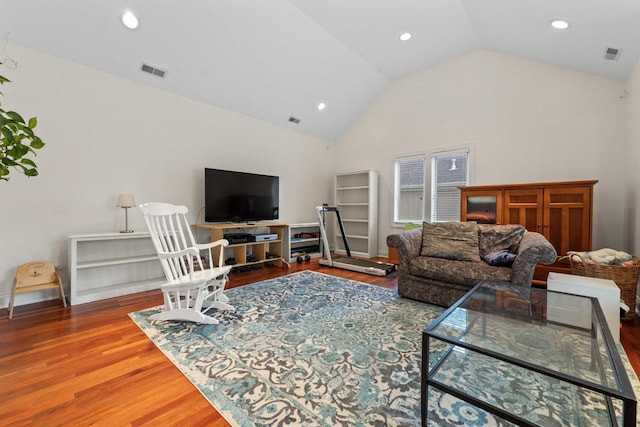 860 Kenton Rd, Deerfield, IL 60015 - living area featuring wood finished floors, recessed lighting, and high vaulted ceiling