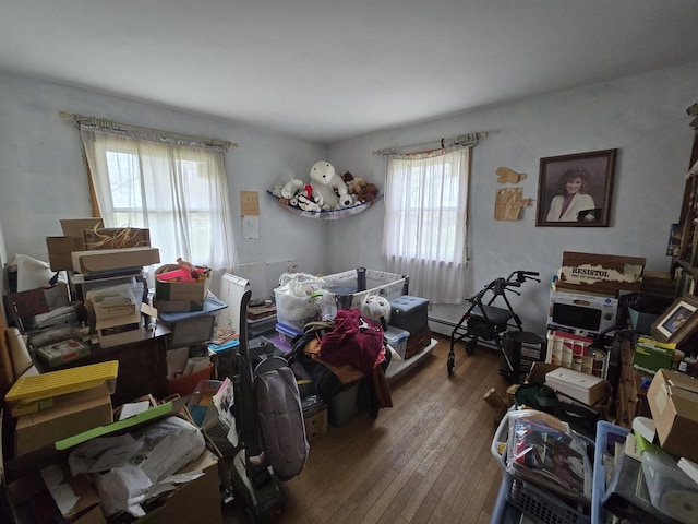 miscellaneous room featuring hardwood / wood-style floors