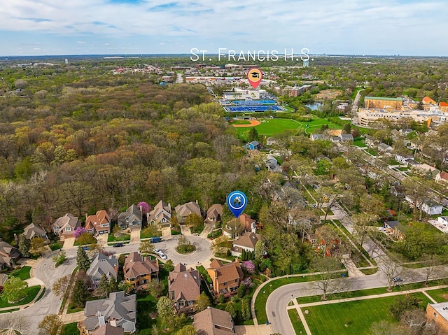 2111 Belleau Woods Ct, Wheaton, IL 60189 - drone / aerial view featuring a view of trees and a residential view
