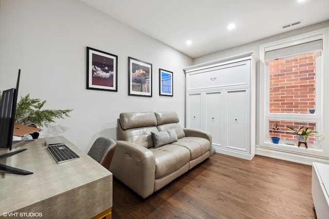 1448 W Chestnut St Unit 2, Chicago, IL 60642 - office area with visible vents, recessed lighting, and wood finished floors