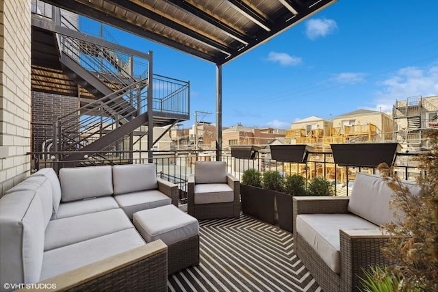 1448 W Chestnut St Unit 2, Chicago, IL 60642 - balcony featuring a residential view and an outdoor hangout area