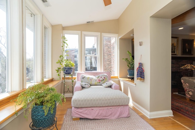 4432 N Racine Ave Unit 3S, Chicago, IL 60640 - sitting room with a wealth of natural light, visible vents, and wood finished floors