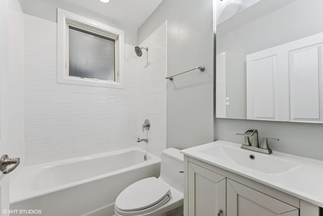2259 W Wabansia Ave Unit 309, Chicago, IL 60647 - bathroom featuring toilet, vanity, and shower / bathtub combination