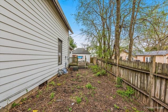 view of yard with fence