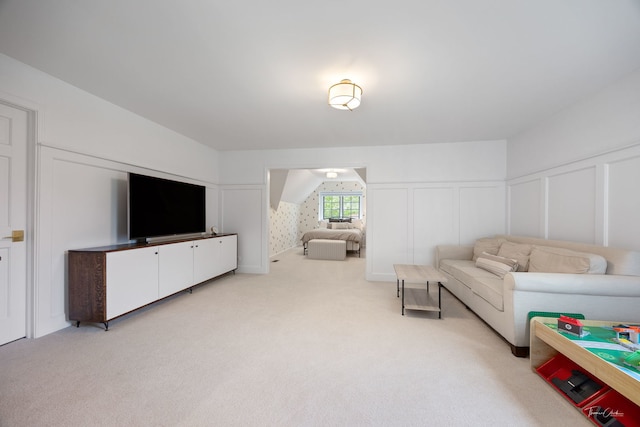 5930 Hillcrest Ct, Downers Grove, IL 60516 - living room featuring a decorative wall and light colored carpet