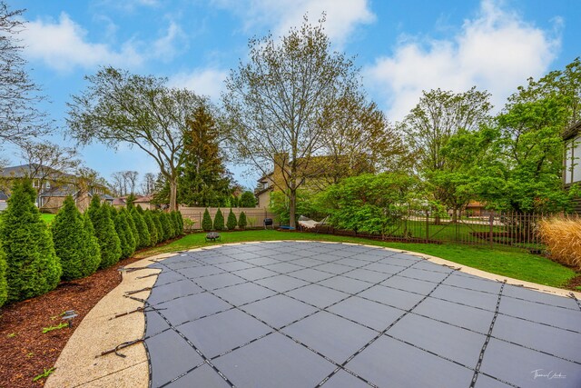 5930 Hillcrest Ct, Downers Grove, IL 60516 - view of pool featuring a fenced backyard, a patio, and a yard