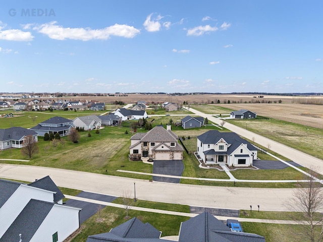 bird's eye view with a residential view