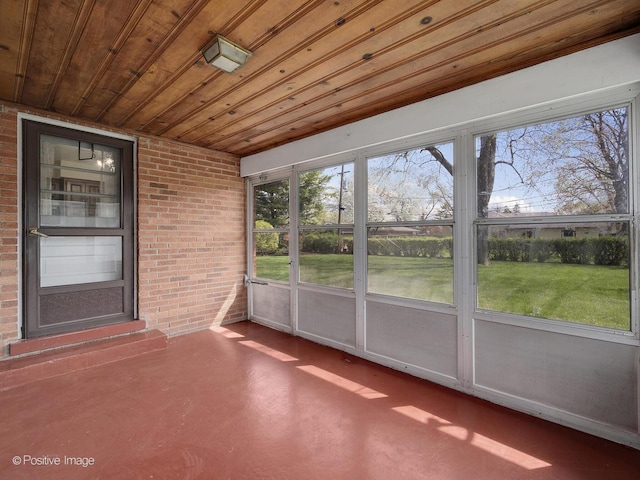 view of unfurnished sunroom