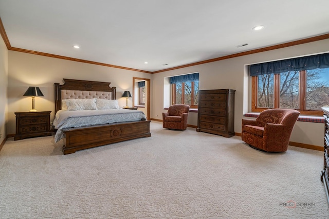 1330 Kurtis Ln, Lake Forest, IL 60045 - bedroom featuring baseboards, carpet flooring, recessed lighting, and ornamental molding