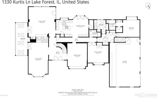 1330 Kurtis Ln, Lake Forest, IL 60045 - room layout