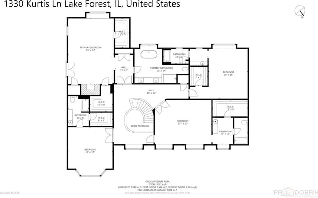 1330 Kurtis Ln, Lake Forest, IL 60045 - home floor plan