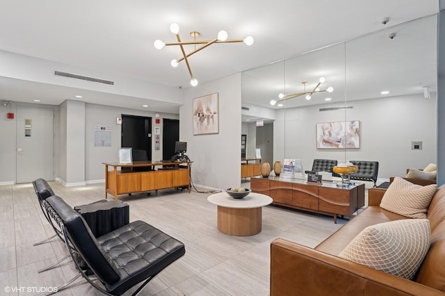 community lobby with visible vents