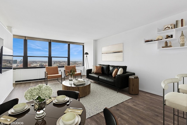 1560 N Sandburg Ter Unit 3207J, Chicago, IL 60610 - living area with wood finished floors and baseboards
