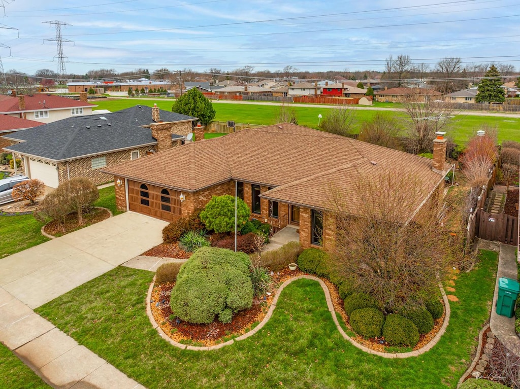 7520 Wheeler Dr, Orland Park, IL 60462 - bird's eye view featuring a residential view